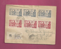 Lettre Recommandée De 1945 Pour Les EUAN - YT N° 173 X 3 Et 174 X 3 - Exposition Internationale De New-York - Briefe U. Dokumente