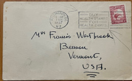 NEW ZEALAND 1937, ADVERTISING COVER, HOTEL WATERLOO, WELLINGTON CITY MACHINE SLOAN, BUY HEALTH STAMP FOR HEALTH CAMPS. - Storia Postale