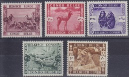Congo Belge - 209/213 - Zoo Léopoldville - Animaux - 1939 - MNH - Neufs