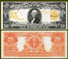 COPIE - USA 1906 20 DOLLARS IN GOLD LARGE SIZE -REPRODUCTION - Certificats D'Or (1882-1922)