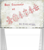 93 LE BLANC MESNIL. Carte Moirée Bon Souvenir Et Amitié 1910. Bords Découpés Artistiquement - Le Blanc-Mesnil