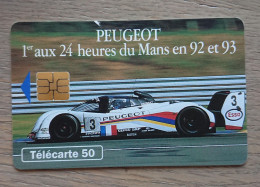 France - 1993 - Télécarte 50 Unités - Peugeot - 1er Aux 24 Heures Du Mans  En 92 Et 93 - 1993