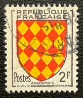 FRA1003U9 - Armoiries De Provinces (VII) - Angoûmois - 2 F Used Stamp - 1954 - France YT 1003 - 1941-66 Armoiries Et Blasons