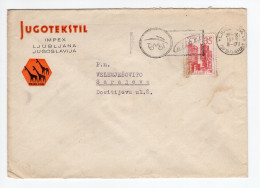 1959. YUGOSLAVIA,SLOVENIA,LJUBLJANA,COVER,FLAM: TOMOS COLIBRI,GIRAFFES,YUGOTEXTIL CO. COVER - Covers & Documents