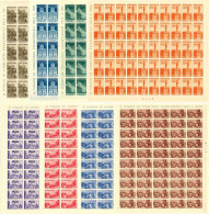 REPUBBLICA 1946 AVVENTO DELLA REPUBBLICA 8 VALORI IN FOGLI DA 50 ALCUNI CON FILIGRANA LETTERE - MNH ** SASSONE 566/573 - Full Sheets