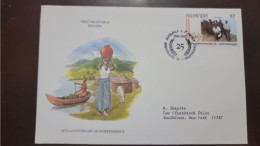 P) 1987 RWANDA, 25TH ANNIVERSARY OF INDEPENDENCE, CIRCULATED TO NEW YORK, FDC, FX - Sonstige & Ohne Zuordnung