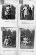 6 CARTES - Scènette - COUPLE D'AMOUREUX - 1903 - Couples