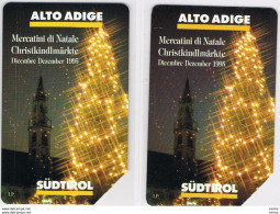 2  USATE  £. 5.000  +  £. 10.000  -  30.06.1997  MERCATINI  DI  NATALE  IN  ALTO  ADIGE  -  S. CPL. -  QUESTE. - Publiques Figurées Ordinaires