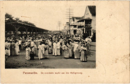 PC SURINAME PARAMARIBO, DE OVERDEKTE MARKT, HEILIGENWEG, POSTCARD (b361) - Suriname