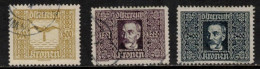 AUSTRIA ÖSTERREICH  AUTRICHE  1922 1924 SC C6 C8 C9 AIR MAIL FLUGPOST COURRIER AÉRIEN - Oblitérés