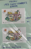 MACAU 1997 LUCKY NUMBERS S\S X 2, ONE WITH PRINTING SHIFTED ERROR VARIETY - Other & Unclassified