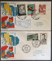 France, AIR FRANCE - Première Liaison PARIS LIMA 23.6.1960 - 2 Enveloppes - (W1070) - Premiers Vols