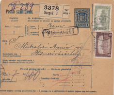 35048# HONGRIE COLIS POSTAL Obl SZEGED 1922 Pour HODMEZOVASARHELY HUNGARY - Parcel Post