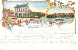 Gruss Aus HOHENSCHÖPPING Bei Velten Color In Der Mark Lithographie Gasthof Zum Weißen Schwan Inh Carl Stein 28.7.1902 Ge - Velten