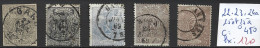 BELGIQUE 22-23-24a-25 & 25a Oblitérés Côte 480 € - 1866-1867 Petit Lion (Kleiner Löwe)