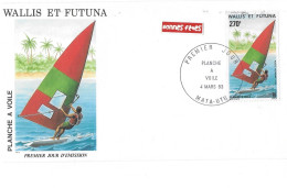 WALLIS ET FUTUNA FDC De 1983.  PLANCHE À VOILE - Lettres & Documents