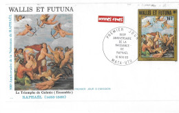 WALLIS ET FUTUNA FDC De 198LE TRIOMPHE DE GALATÉE  RAPHAEL (1483_1520) - Lettres & Documents