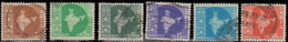 Inde 1957. ~ YT 72/81 - Carte De L'Inde (6 V.) - Used Stamps