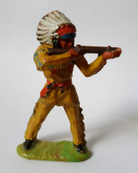 FIGURINE ELASTOLIN INDIEN Tireur Fusil Debout - OUGEN Ancien - Leger