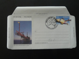 Entier Postal Stationery Aerogramme Avion Aircraft Petrole Petroleum Australia 1986 - Aardolie