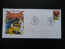 FDC Format 11x22cm Cirque Circus Elephant Cheval Horse Europa France 2002 - Cirque