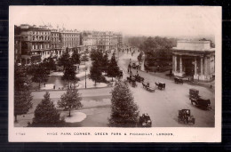 Carta Postale Circulée To Paris 1911 - England, HYDE PARK CORNER, GREEN PARK & PICCADILLY, LONDON - Hyde Park
