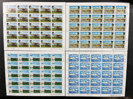 Congo 1977 - N°421 à 423/425 Lot De 4 Feuilles Complètes (o) - Luxe - Aviation - Collections