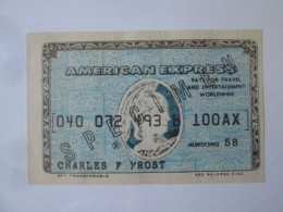 Rare! Vintage American Express Specimen Card Charles F.Frost 82 X 53 Mm See Pictures - Fictifs & Spécimens