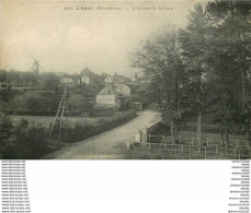 79 L'ABSIE. Café Avenue De La Gare Et Moulin à Vent Au Lointain Vers 1918 - L'Absie