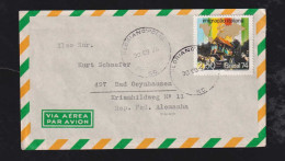 Brazil Brasil 1974 Airmail Cover FLORIANOPOLIS X Bad Oeynhausen 1x 2,5cr Imigracao Italiana Stamp - Briefe U. Dokumente