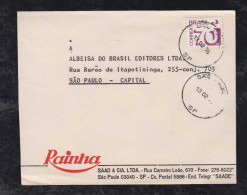 Brazil Brasil 1976 Cover 70Cts SAO PAULO Advertising Rainha Saad - Cartas & Documentos