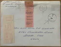 CANADA TO USA 1980, COVER USED, POSTAGE DUE IN CIRCLE & METER MACHINE CANCEL, TOLEDO CITY. - Brieven En Documenten