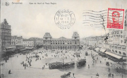 Bruxelles La Gare Du Nord Et Place Rogier  12-1-1914 - Cercanías, Ferrocarril