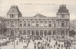 Bruxelles La Gare Du Nord Et Place Rogier  3-9-1921 - Spoorwegen, Stations