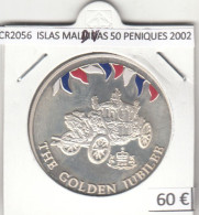 CR2056 MONEDA ISLAS MALDIVAS 50 PENIQUES 2002 PLATA - Maldiven