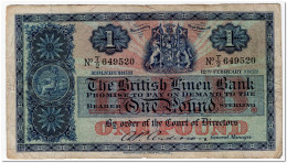 SCOTLAND,THE BRITISH LINEN BANK,1 POUND,1952,P.157d,FINE - 1 Pond