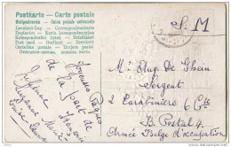 _L448:Fantasiekaart:S.M.verstuurd>sergent:noodstempel:12*OOSTENDE12*postagentschapstempel Als Vertrektstempel - Fortune (1919)