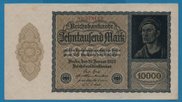 DEUTSCHES REICH 10000 MARK 19.01.1922 # 8N.378133 P# 72 - 10.000 Mark