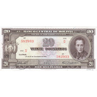 Billet, Bolivie, 20 Bolivianos, 1945, 1945-12-20, NEUF - Bolivia