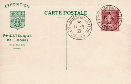 1930-C P E P 15 C Semeuse EXPOSITION PHILATELIQUE De LIMOGES - LIMOGES Le Marché, Place D'Aine, Le Palais De Justice - 1921-1960: Période Moderne