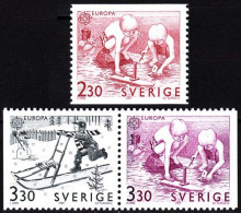 SWEDEN 1989 EUROPA: Children's Games. Toy Boat, Sledging. Complete Set, MNH - 1989