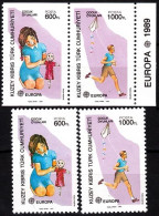 TURKISH CYPRUS 1989 EUROPA: Children's Games. Doll, Kite. 2v + Pair, MNH - 1989