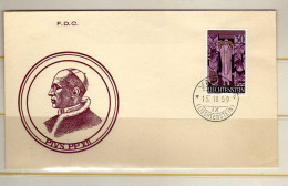 Liechtenstein  - 1959 - FDC - A La Memoire Du Pape Pie XII - - Covers & Documents