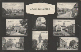 AK Gruss Aus Brilon - Mehrbildkarte - Pfarrkirche Derkertor Rathaus Amtsgericht Markt - 1912 (66331) - Brilon