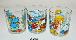 C256 Ensemble De 3verres - Dessin Animé - Moutarde - Ferrero - Glasses