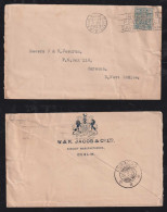 Irland Eire 1923 Cover 3P  DUBLIN X Dutch CURACAO Perfin W.& R. JACOB Biscuit - Covers & Documents