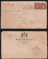 Irland Eire 1924 Cover 2x 1½P  DUBLIN X Dutch CURACAO Perfin W.& R. JACOB Biscuit - Lettres & Documents