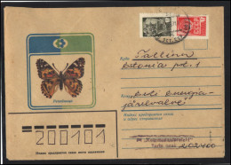 RUSSIA USSR Stationery USED ESTONIA  AMBL 1212 TARTU Insects Fauna Butterfly - Ohne Zuordnung