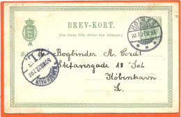 DK028_*  BREV-KORT * SENT To KØBENHAVN 1907 - Postwaardestukken