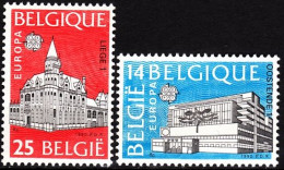 BELGIUM 1990 EUROPA: Postal Offices, Architecture. Complete Set, MNH - 1990